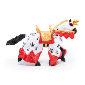 Cheval du roi Arthur rouge Papo en PVC, Collection Médiéval, jouet éducatif idéal pour enfants et collectionneurs