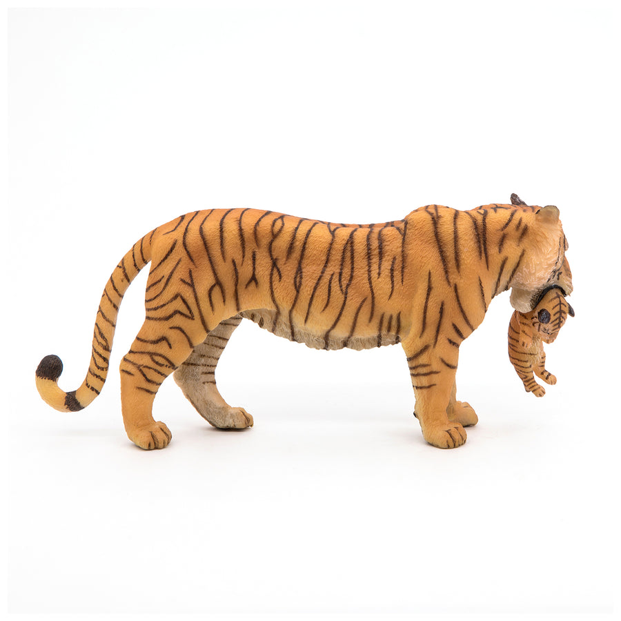Figurine Tigresse et son bébé Papo en PVC, thème félins, Collection Animaux sauvages, jouet éducatif idéal pour enfants et collectionneurs