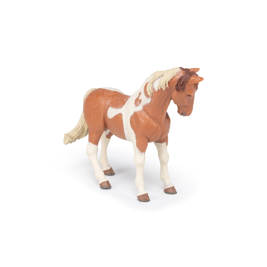 Jument pinto Papo en PVC, Collection chevaux, jouet éducatif idéal pour enfants et collectionneurs