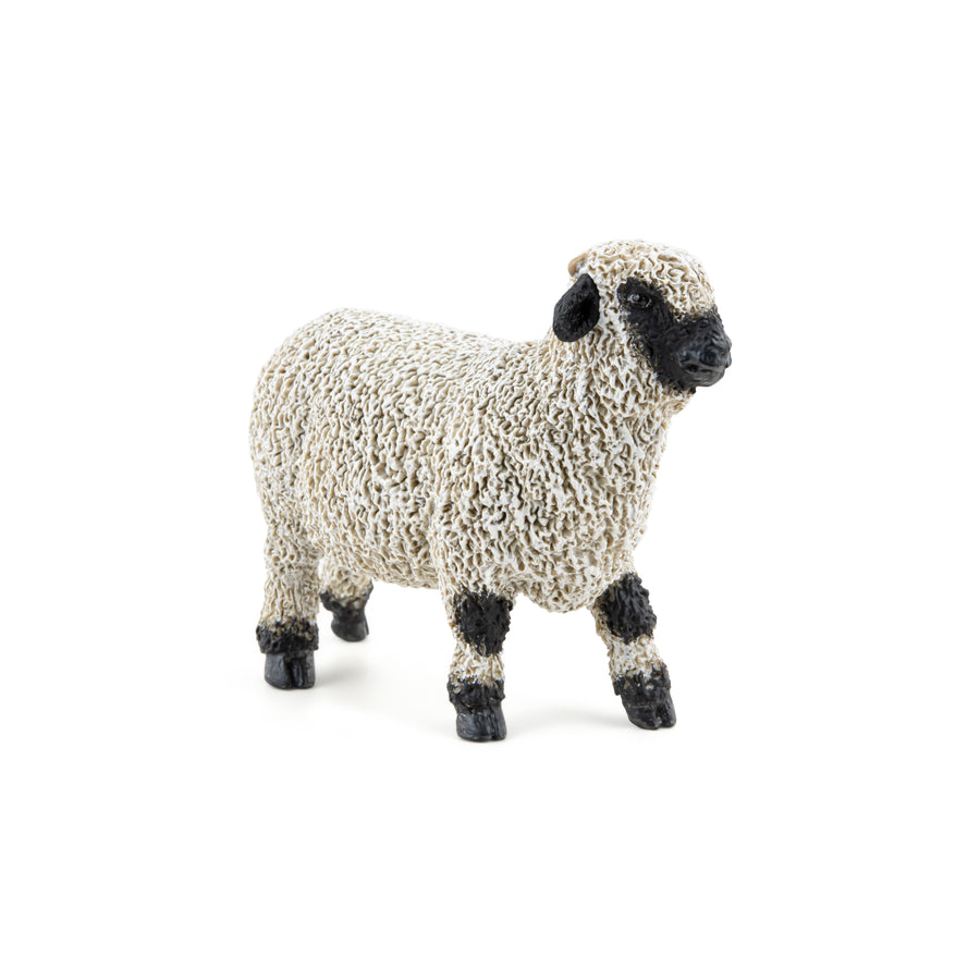 Mouton nez noir du Valais Papo en PVC, Collection Vie à la ferme, jouet éducatif idéal pour enfants et collectionneurs