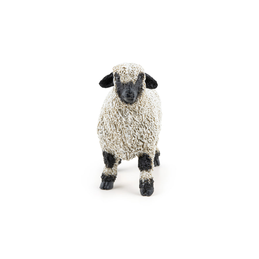Mouton nez noir du Valais Papo en PVC, Collection Vie à la ferme, jouet éducatif idéal pour enfants et collectionneurs