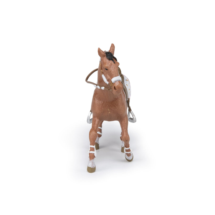 Figurine Cheval de la cavalière fashion hiver Papo en PVC, Collection chevaux, jouet éducatif idéal pour enfants et collectionneurs